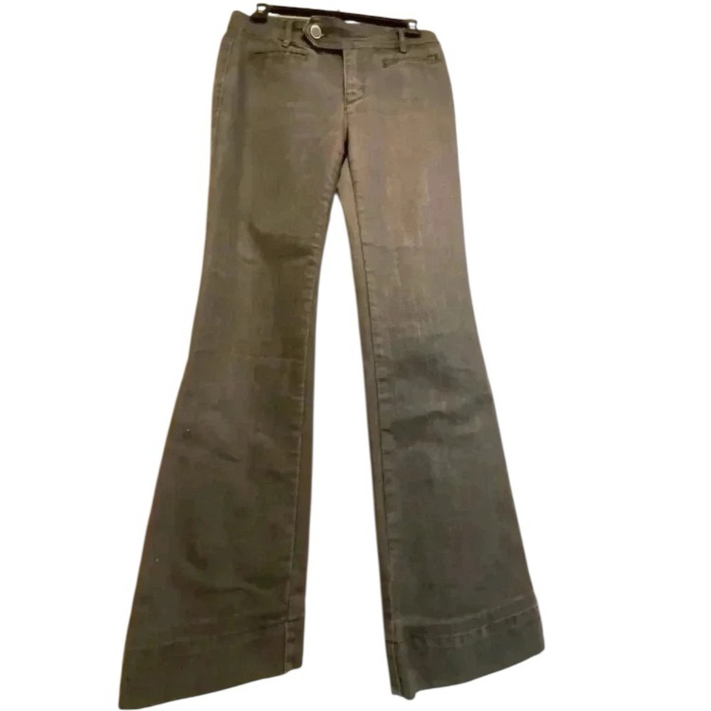 Anthropologie Women’s Mid Rise Flare Stone Washed Charcoal Black Jeans 6 DOTL